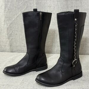 Harley Davidson Boot Women 7 Black Leather Cassidy Chain Buckle Motorcycle